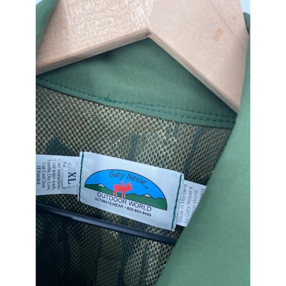 Gary Nesse Montana Hunting Outdoor Button up Shirt Mens XL Green Pocket - Picture 4 of 6